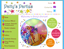 Tablet Screenshot of pattysparties.com